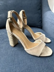 New Soludos Beige Tall Capri Espadrille Heel Ankle Strap Sandal Women Size US 7 - Picture 1 of 7