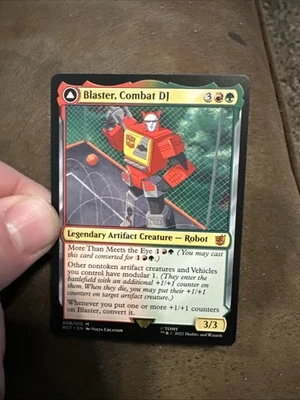 Mtg Magic Blaster Combat DJ Transformers Misprint Error Partial Hologram Card - Image 1 of 4