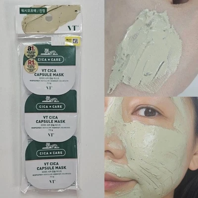 VT Cica Capsule Mask 7.5g x 3pcs Exfoliating Wash Off Mask Pore Care K-Beauty - Image 1 of 4