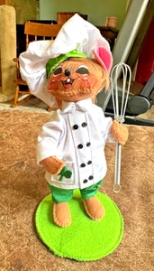 Cute 2020 Annalee Doll 8" Baker Mouse Whisk Irish Shamrock Fabric Happy Chef - Picture 1 of 7