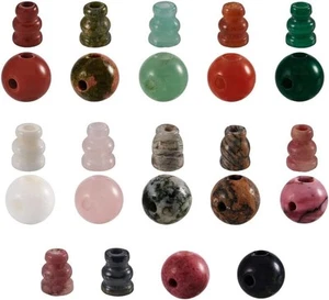 12 Sets Natural Stone 3-Hole Guru Beads - Picture 1 of 6