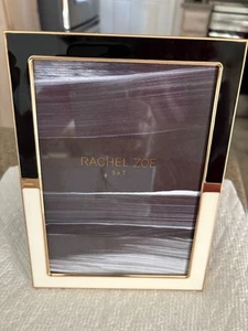 Rachel Zoe 5" x 7" Photo Picture Frame White Black with Gold Border - Picture 1 of 11