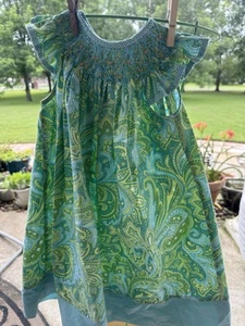 Vive La Fete smocked Size Two Green Dress - Picture 1 of 9