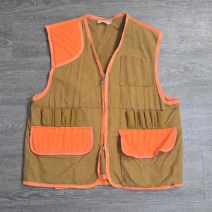 Vintage SafTBak Game Hunting Vest Tan Blaze Orange Mens Size XL USA Made - Picture 1 of 15
