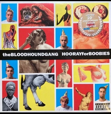 Hooray For Boobies by Bloodhound Gang 2LP 25th Anniversary Blue Yellow Splatter - Image 1 of 2