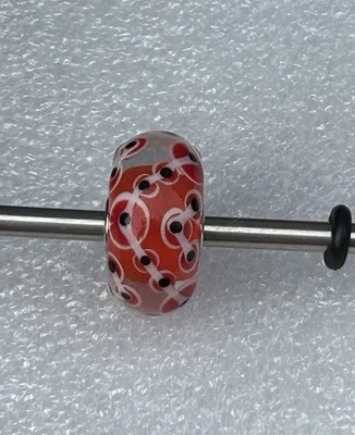 Genuine TROLLBEADS Red & White XL Bead. Stamped. New - Image 1 of 2