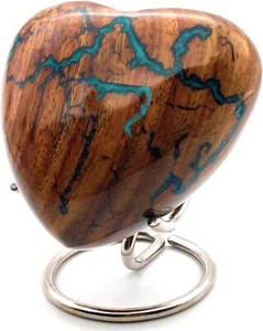 Holz Seagreen Herz URNE Aufbewahrungsurne für Erwachsene, Urnen menschlich - Bild 1 von 9
