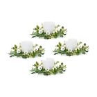 Melrose Mixed Foliage and Daisy Candle Ring (Set of 4)