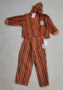 Vtg Baby Guess Striped AOP SZ 7Y Toddler 2 Piece Set Jacket Denim Pants USA EUC - Picture 1 of 11