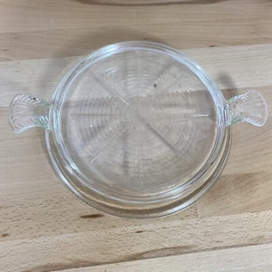 Vintage Fire King Clear Glass Trivit Trivet / Hot Plate With Handles - Picture 1 of 3