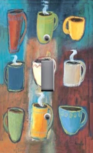 TAZAS DE CAFÉ DE DECORACIÓN DE COCINA JAVA ABSTRACTO 02 Cubiertas de salida de placa de pared - Imagen 1 de 27
