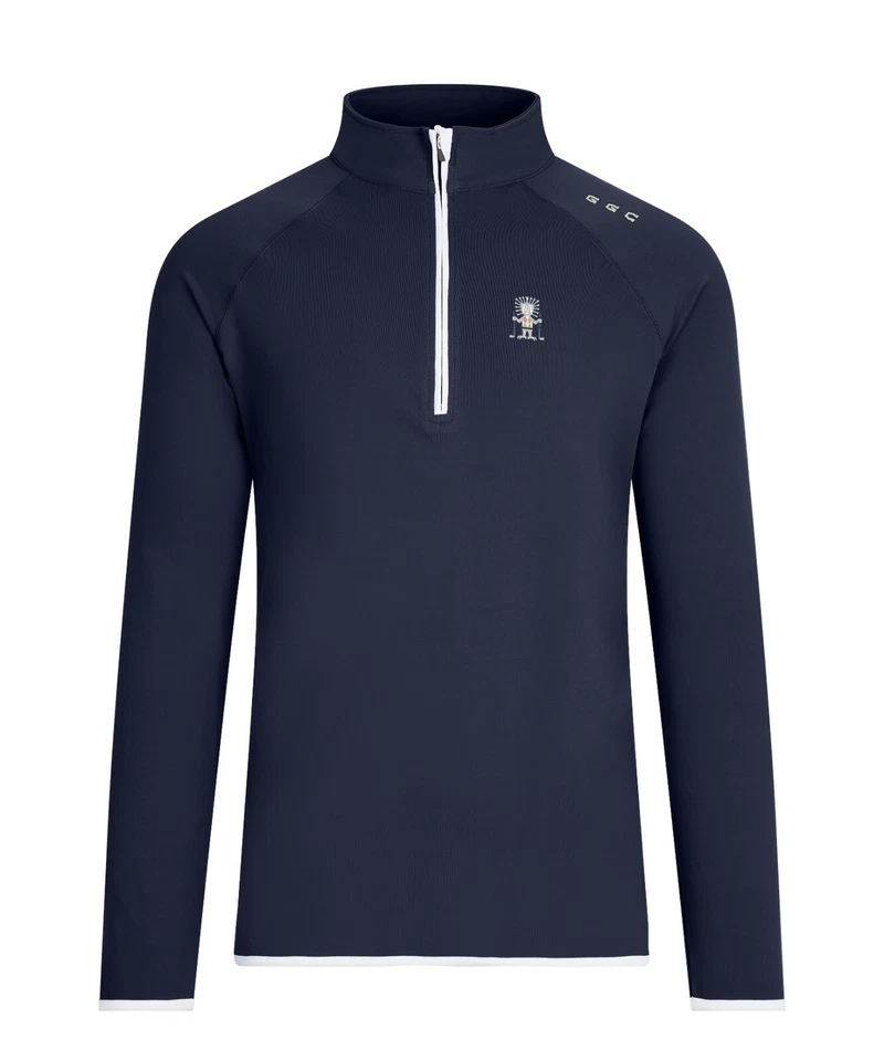 Golf God Clothing Navy Blue & White 1/4 Zip Up Pullover Golf Top Golfpullover