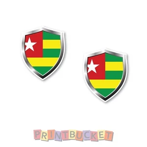 Togo flag shield 90mm sticker Twin pack quality water & fade proof vinyl - Picture 1 of 1