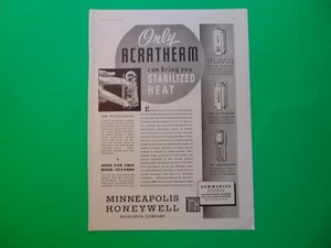 1937 HONEYWELL HEAT REGULATORS ACRATHERM print ad - Bild 1 von 1