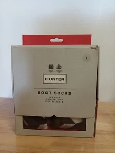 Hunter Kids Boot Socks For Hunter Original Cream Size L Kids New Grey/White - Picture 1 of 3