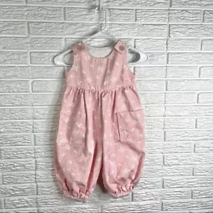 Mono vaquero floral rosa y blanco vintage para niños talla 6 - Imagen 1 de 4