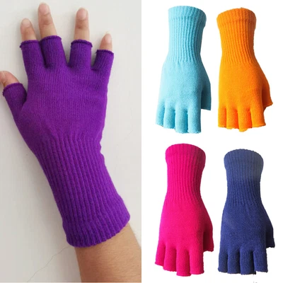 Halbfinger-Handschuhe Aus Kaschmir Fingerlos Kurze Wolle Gestrickt Für Den С - Bild 1 von 4