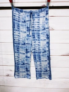 Lucky Brand Womens Lounge Pants Size L Blue & White Tie-Dye Elastic Waist - Picture 1 of 7