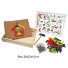 TAP TAP Mosaic SET Hammer Nail CORKBOARD Wooden Box Educational KIDS Cork TOY