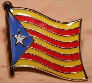 CATALONIA Spain Barcelona Catalonian Catalan Country Flag Metal Lapel Pin Badge - Picture 1 of 1