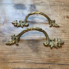SALVAGE RECLAIMED GILT PAIR DRAWER HANDLES ROCOCO