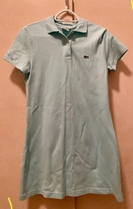 Lacoste Girls Aqua Teal Blue Polo Dress Sz 40 - Picture 1 of 3