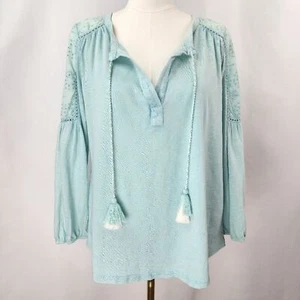 New Directions Women's Teal Hot Tropics Boho Top Size M NWT - Picture 1 of 10