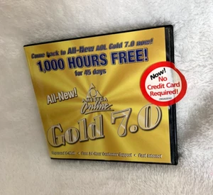 2001 AOL America Online 7.0 Gold Collectible CD Disc In Case - Picture 1 of 11