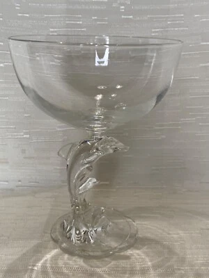 Luminarc Verrerie D'Arques Crystal margarit/ Champagne Glass Goblet Dolphin Stem - Image 1 of 4