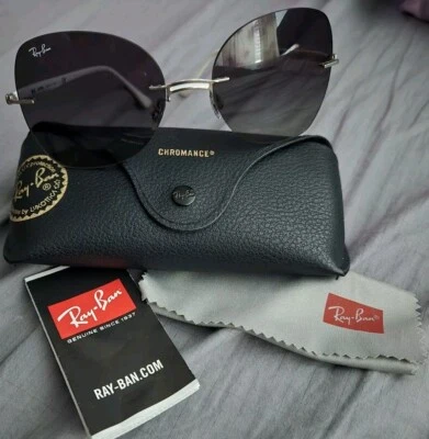 Gafas de sol Ray•Ban para mujer RB8066 marco blanco de rayos claros gris oscuro lentes degradadas Foto 1 de 4