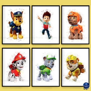 Paw Patrol Characters Children's Bedroom Wall Art Poster Print Picture A5 A4 A3 - Picture 1 of 7
