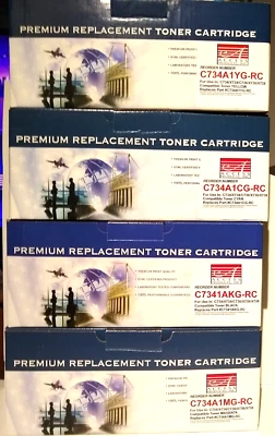 Lexmark C734 C736 X736 X738 Compatible Toner Set, 4-Pack Replacement Cartridge - Image 1 of 4