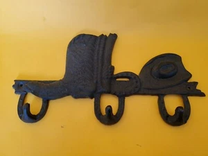 Llavero decorativo de hierro fundido montado en la pared de colección - sombrero de vaquero y zapato 3 ganchos - Imagen 1 de 3