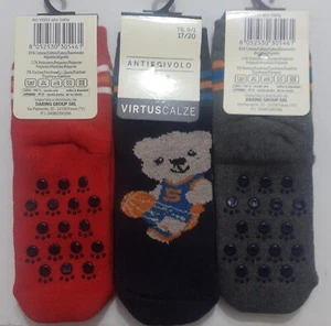 3 Pairs of Short Non-Slip Socks with Rubber for Baby in Cotton Virtus Baby V603 - Picture 1 of 3