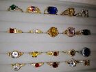 Lot OF 20 Goldtone COSTUME JEWELRY Rings with Display