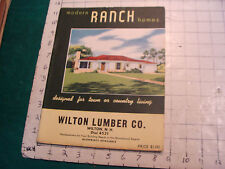 Vintage booklet: MODERN RANCH HOMES, wilton lumber co. 1951, 36pgs Mid Century