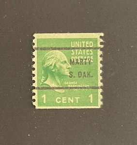 Marty, South Dakota Type 61 Precancel - 1 cent Prexie coil U.S. #839 - SD - Picture 1 of 1