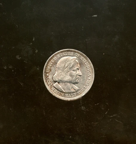1892 50c Columbian Commemorative Silver Half Dollar Coin Uncirculated Cover