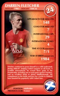 Top Trumps - Manchester United F.C. (2008) Darren Fletcher No. 24 - Image 1 of 2
