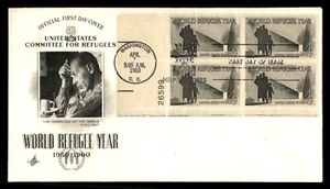 Mayfairstamps US FDC 1960 World Refugee Year Block First Day Cover aas_32725 - Picture 1 of 2