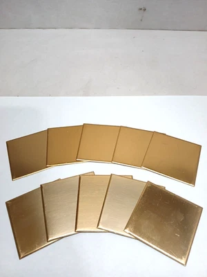 10 placas de grabado biseladas de latón en blanco de 2 3/4" x 2 3/4" - placa trofeo cuadrada Foto 1 de 4