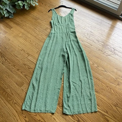 Vintage 1930s Floral Print Rayon Wide Leg Jumpsuit Overalls Women’s - Image 1 of 4