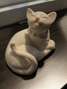 Lenox Sweet Devotion Cat Kitty Figurine Porcelain Chrystal & Gold Accent  - Picture 1 of 9