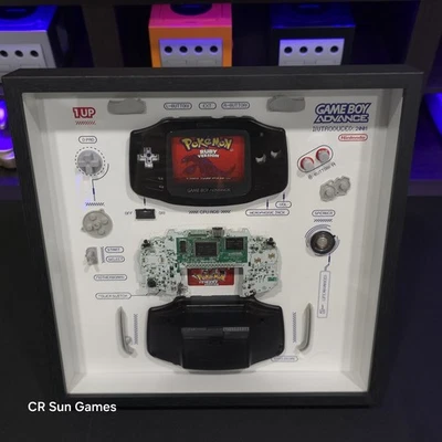 Разобранный черный Gameboy Advance GBA разборка с рамой оригинальные детали - Изображение 1 из 4
