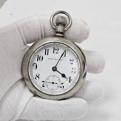Antique Rare Seth Thomas Mens Pocket Watch Mechanical Parts/Repair  - Image 1 of 4