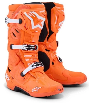 Botas Alpinestars Tech 10 Supervented Masculinas ATV MX Offroad Laranja Branco Preto 11 - Imagem 1 de 4