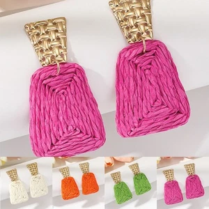 Women Earrings Square Useful Beautiful Bohemia Comfortable Fashion Girls - Picture 1 of 19