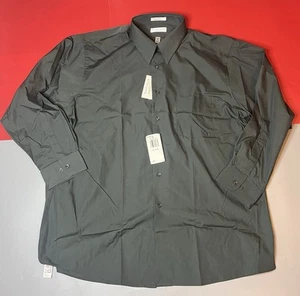 Van Heusen Wrinkle Free Poplin Dress Shirt 17.5 32/33 XL NEW Green Long Sleeve - Picture 1 of 11