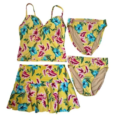 Traje de baño Tankini para mujer con falda Victorias Secret 4 piezas pequeño 36B push up Foto 1 de 4