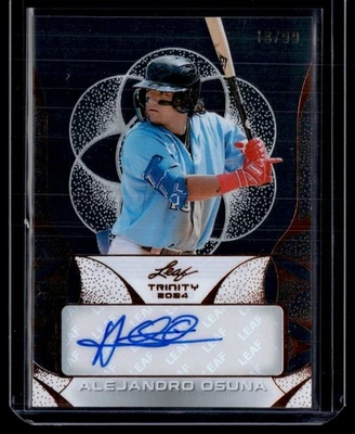 ALEJANDRO OSUNA 2024 LEAF TRINITY CLEAR ACETATE AUTO BRONZE RC AUTO 18/99 TEXAS - Image 1 of 2